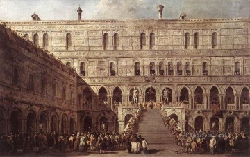Francesco Guardi Painting - The Coronation of The Doge Venetian School Francesco Guardi